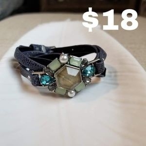 Beau Monde Leather Wrap Bracelet